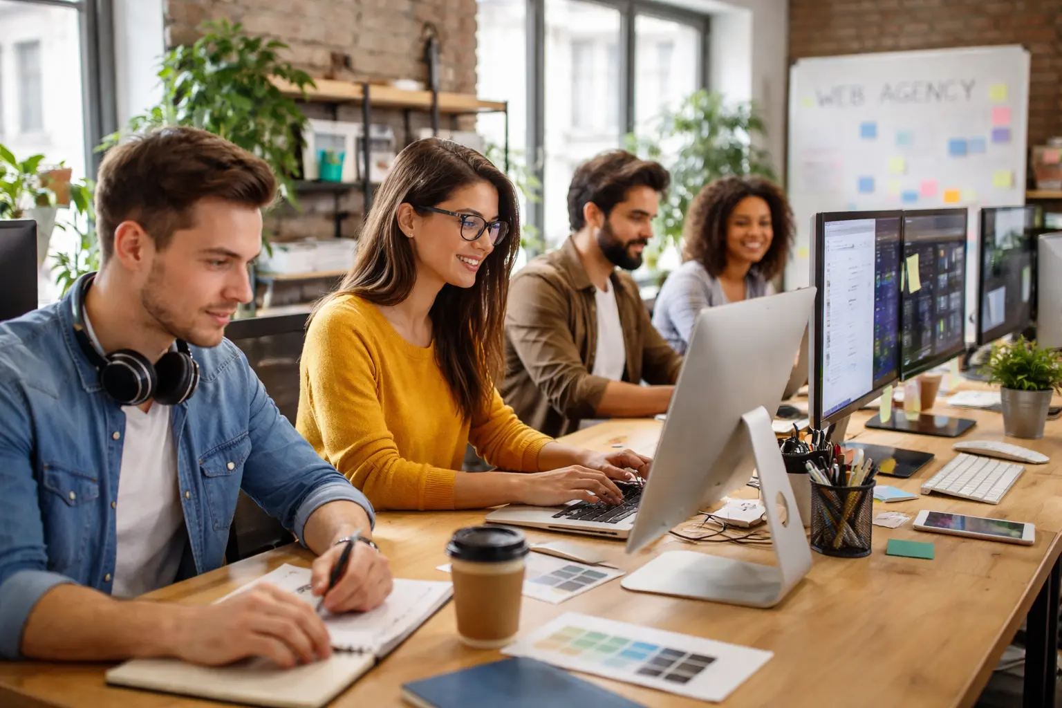 Team di una web agency che collabora su progetti di accessibilità digitale